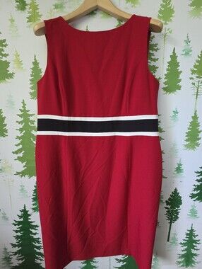 Black Label By Evan Picone Red Sheath Dress